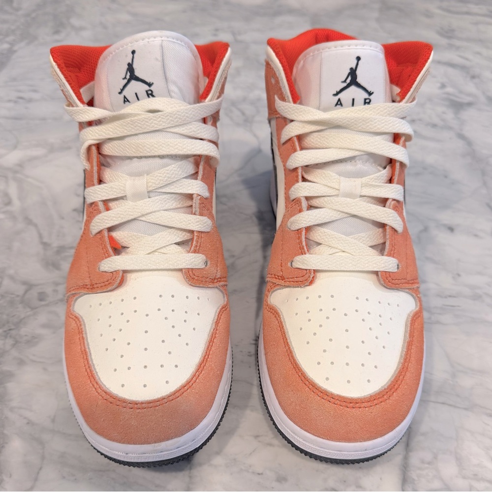 Jordan 1 Mid GS Sneakers “Orange Suede” 6.5 BRAND NEW
